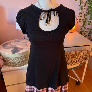 Request Black Ribbon Babydoll Top
